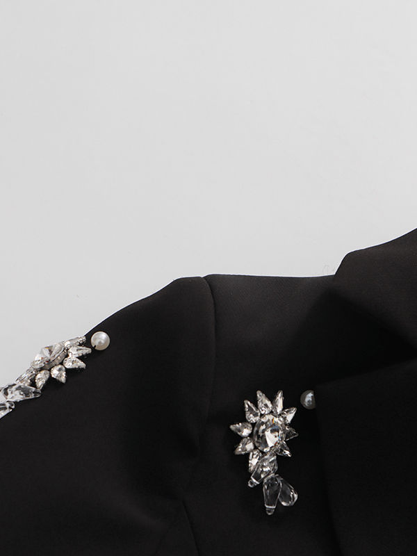 TWOTWINSTYLE Spliced Diamond High Waist Blazers