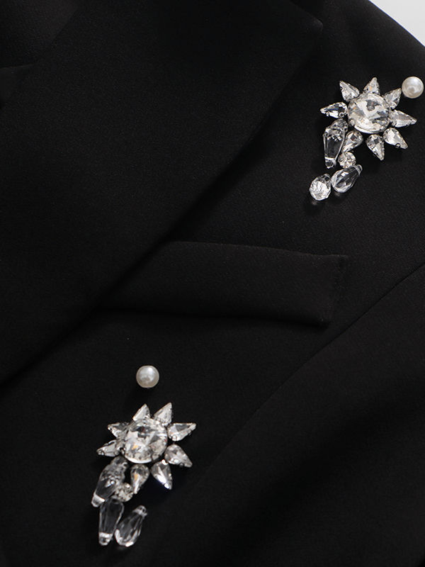 TWOTWINSTYLE Spliced Diamond High Waist Blazers