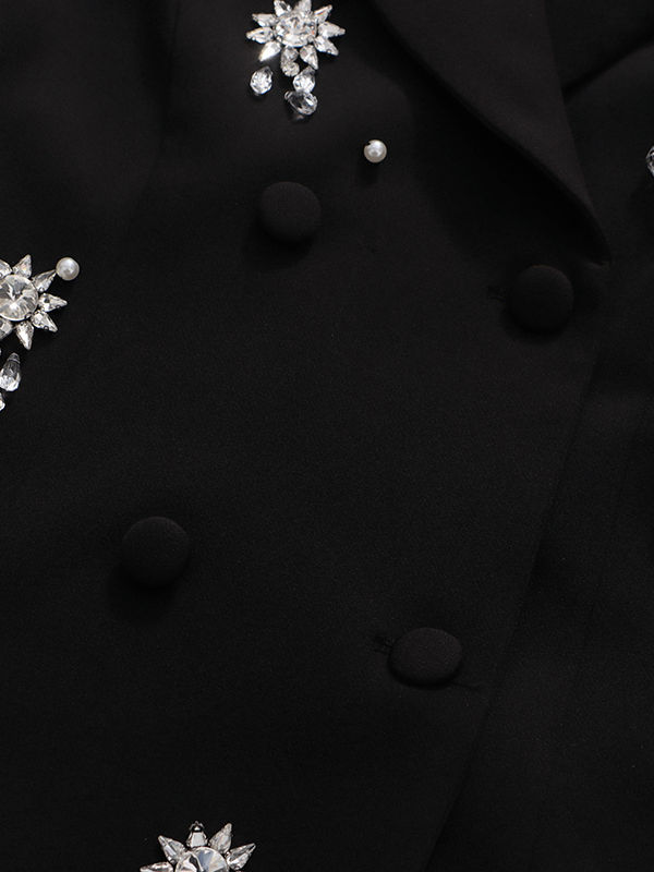 TWOTWINSTYLE Spliced Diamond High Waist Blazers
