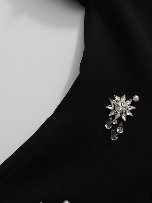 TWOTWINSTYLE Spliced Diamond High Waist Blazers