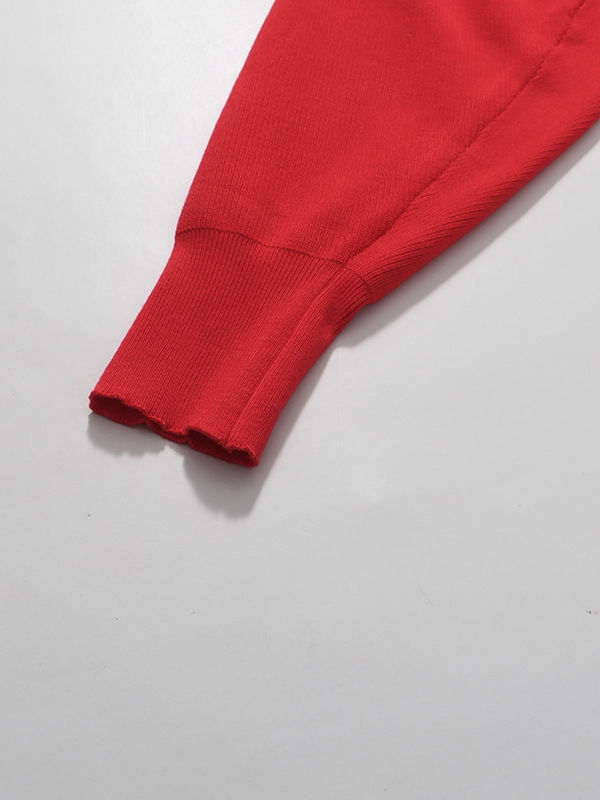 TWOTWINSTYLE Solid Stand Collar Slimming Dress