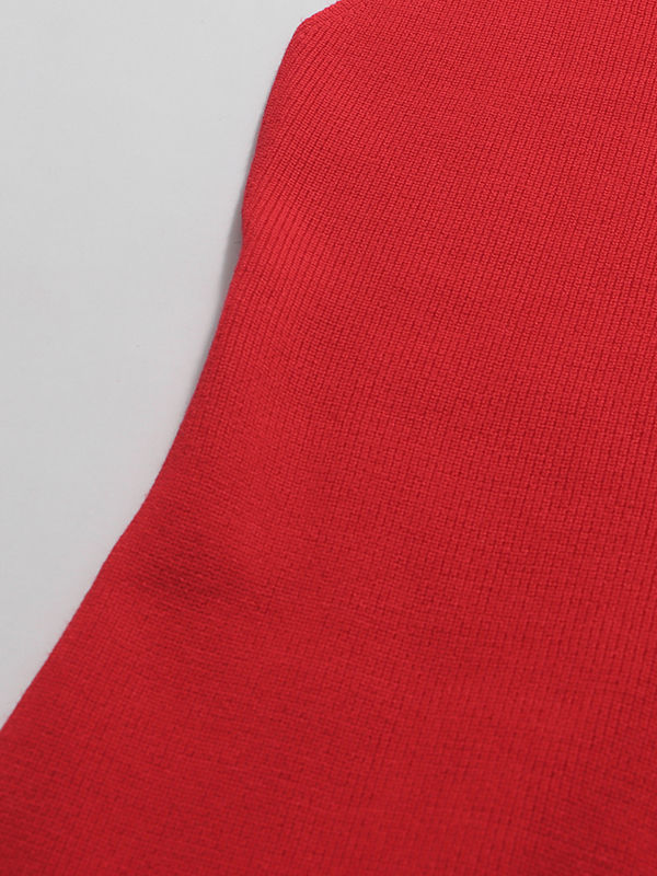 TWOTWINSTYLE Solid Stand Collar Slimming Dress