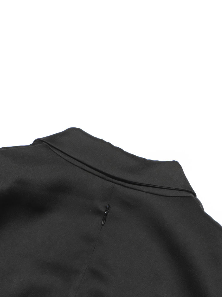 TWOTWINSTYLE Hit Color Lapel Spliced Diamond High Waist Elegant Dress