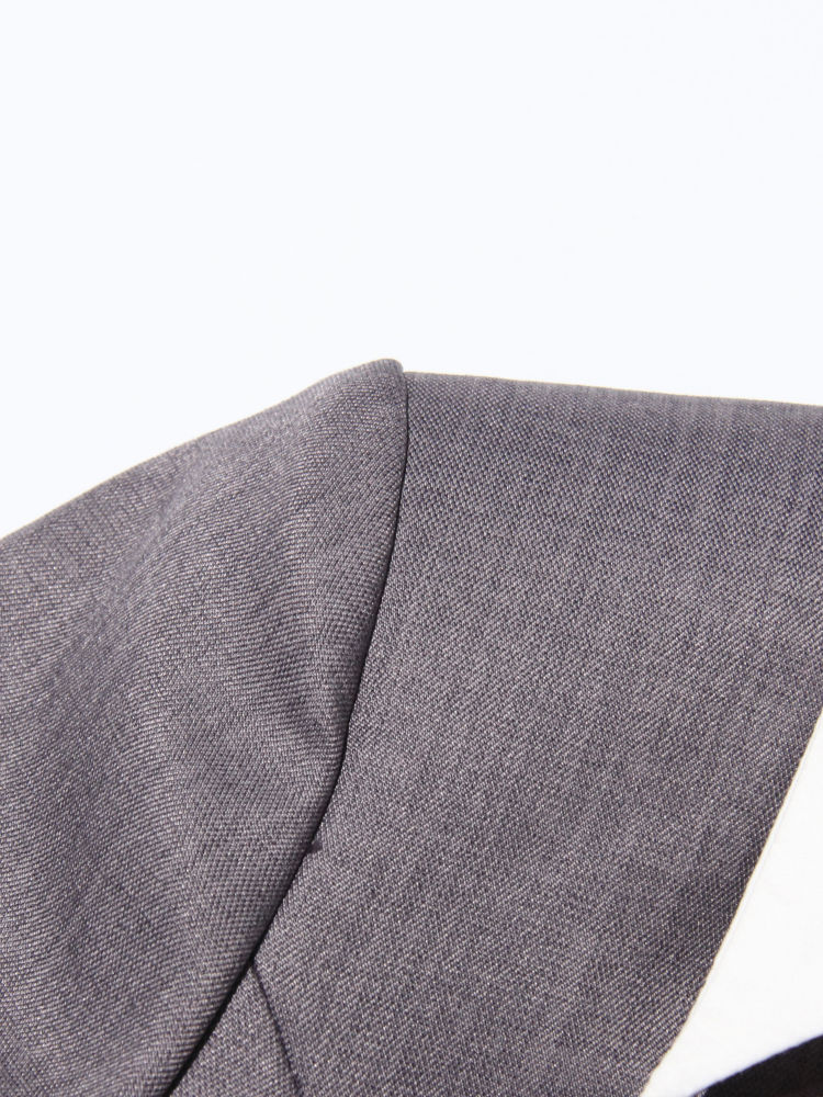 TWOTWINSTYLE Hit Color Lapel Tunic Patchwork Belt Temperament Coat
