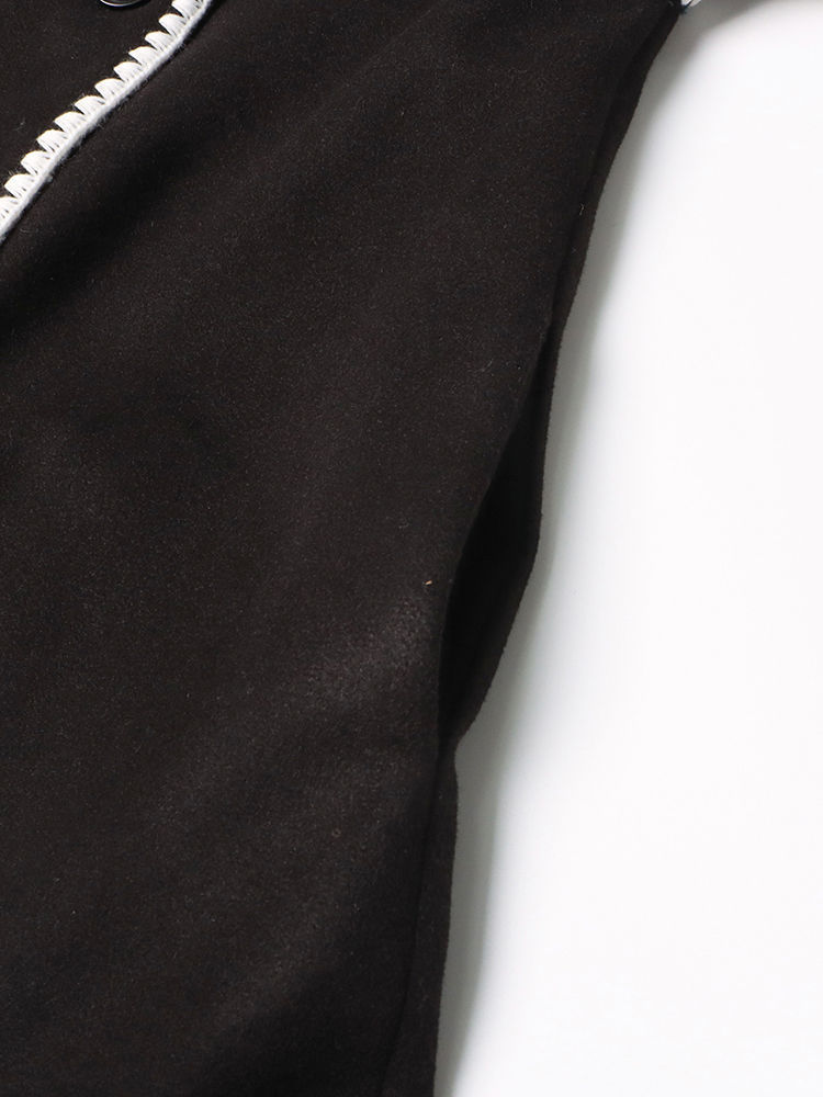 TWOTWINSTYLE Round Neck Patchwork Shawl Casual Coat