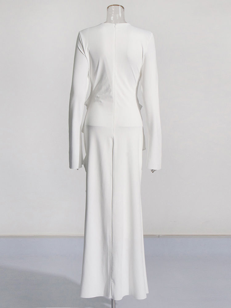 TWOTWINSTYLE Solid High Waist Slimming Designer Dress