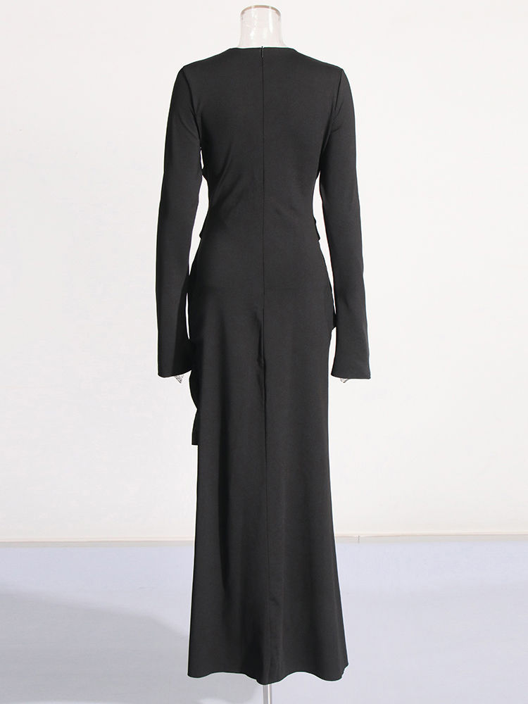 TWOTWINSTYLE Solid High Waist Slimming Designer Dress