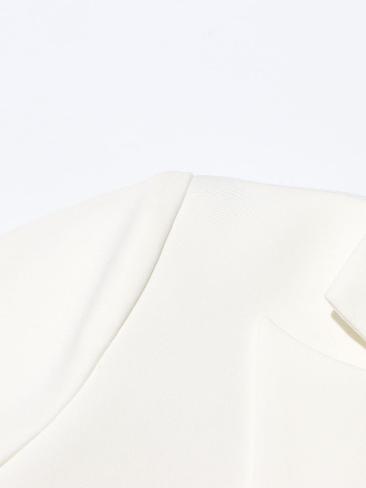 TWOTWINSTYLE Solid Lapel Long Sleeve Spliced Mesh