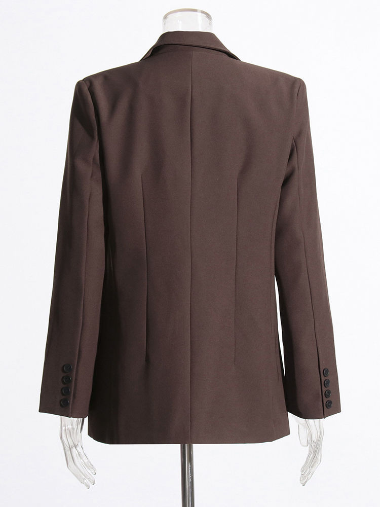 TWOTWINSTYLE Solid Lapel Tunic Vintage Blazers