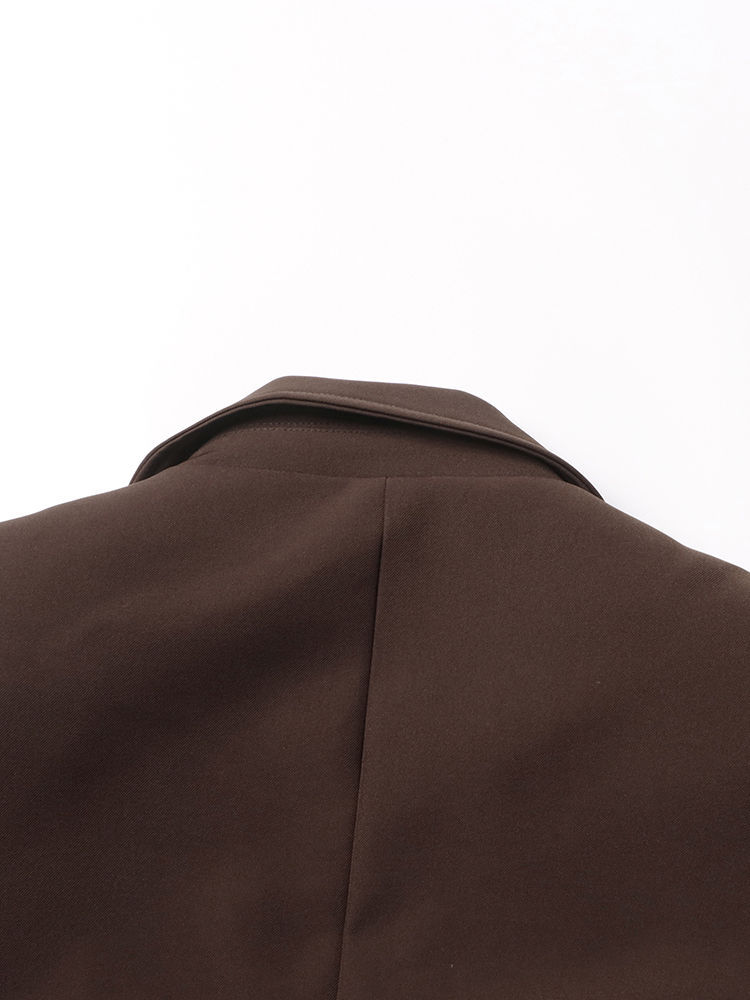 TWOTWINSTYLE Solid Lapel Tunic Vintage Blazers
