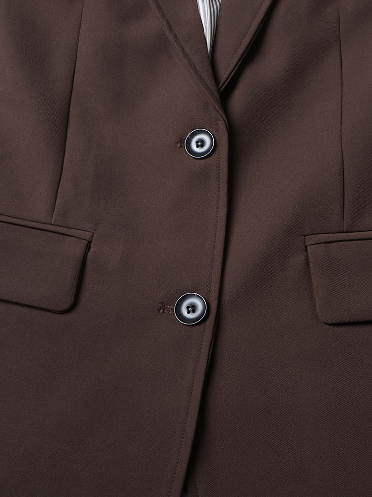 TWOTWINSTYLE Solid Lapel Tunic Vintage Blazers