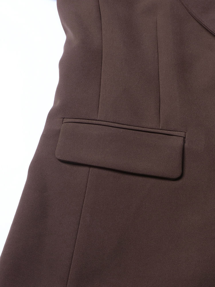 TWOTWINSTYLE Solid Lapel Tunic Vintage Blazers