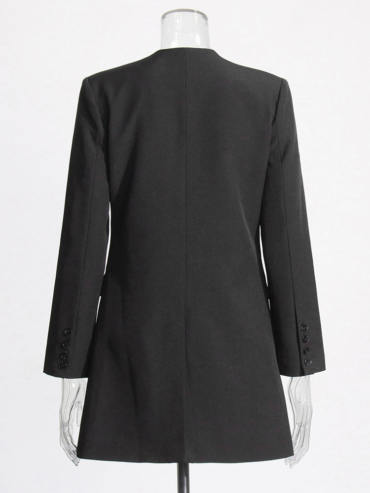 TWOTWINSTYLE V Neck Ruched Slimming Designer Coat