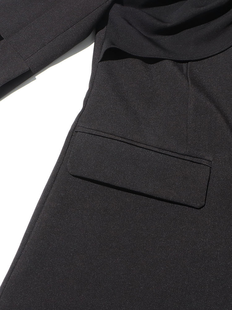 TWOTWINSTYLE V Neck Ruched Slimming Designer Coat