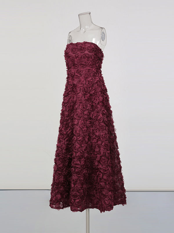 TWOTWINSTYLE Patchwork Mesh Off Shoulder Midi Dress