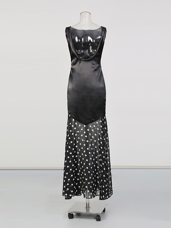TWOTWINSTYLE Sleeveless Patchwork Wave Point Dress