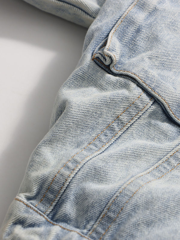 TWOTWINSTYLE Patchwork Fur Hit Color Hooded Denim Coat