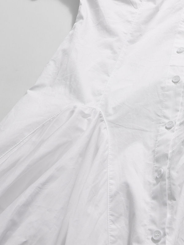 TWOTWINSTYLE High Waist Ruched Temperament Midi Dress
