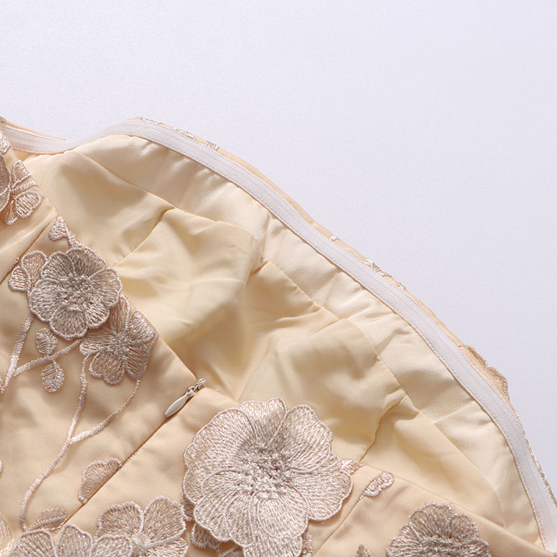 TWOTWINSTYLE Patchwork 3D Flower Strapless Top Ruched Skirt Two Piece Set