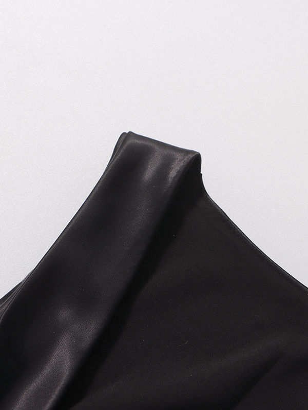TWOTWINSTYLE Sleeveless Patchwork Wave Point Dress