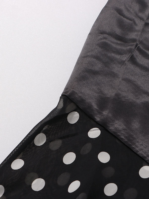 TWOTWINSTYLE Sleeveless Patchwork Wave Point Dress