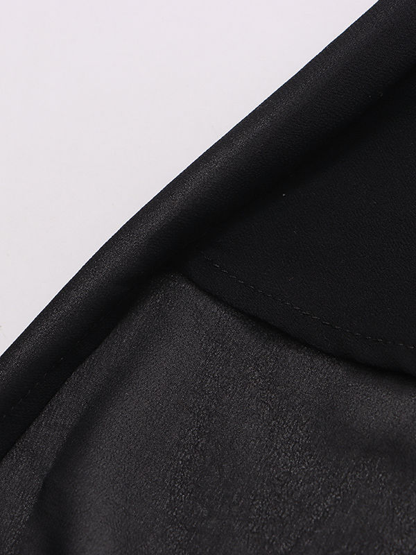 TWOTWINSTYLE Chiffon High Neck RIbbon Bat Sleeve Irregular Blouse