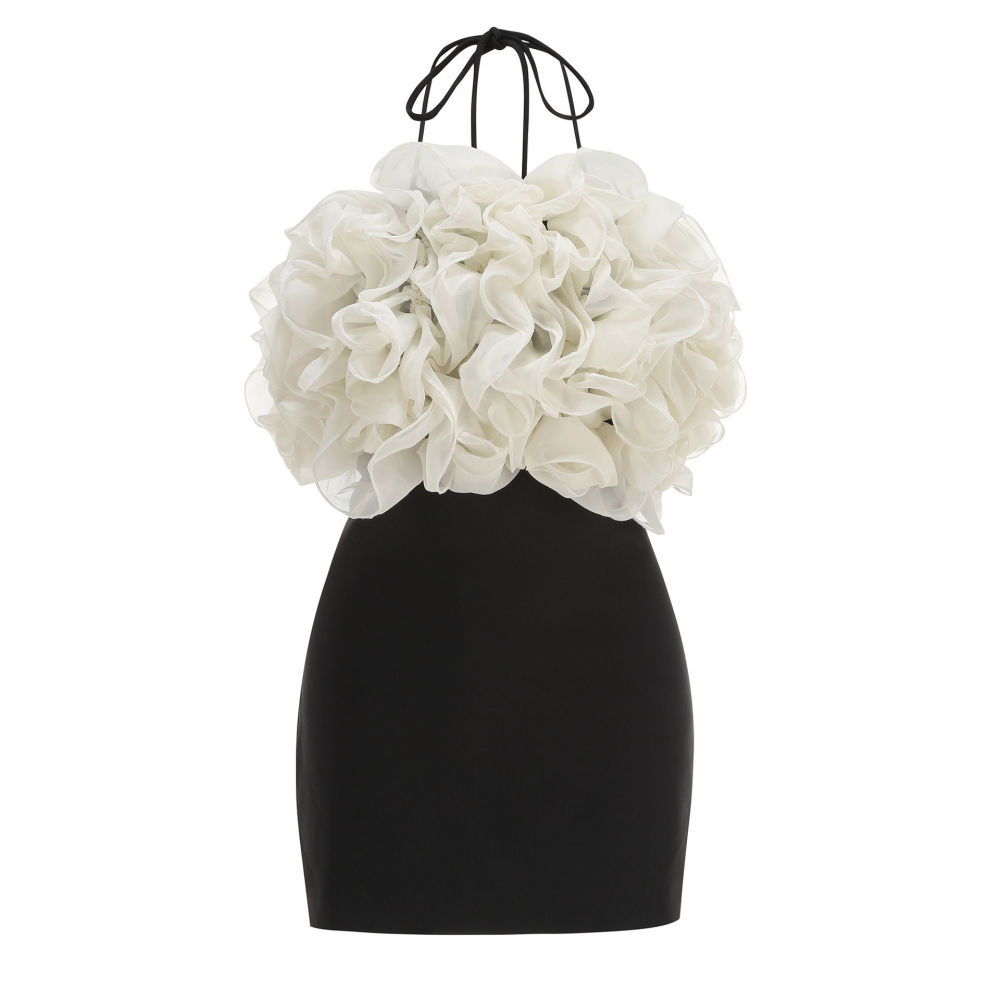 TWOTWINSTYLE Spliced Mesh Off Shoulde Tunic Elegant Dress