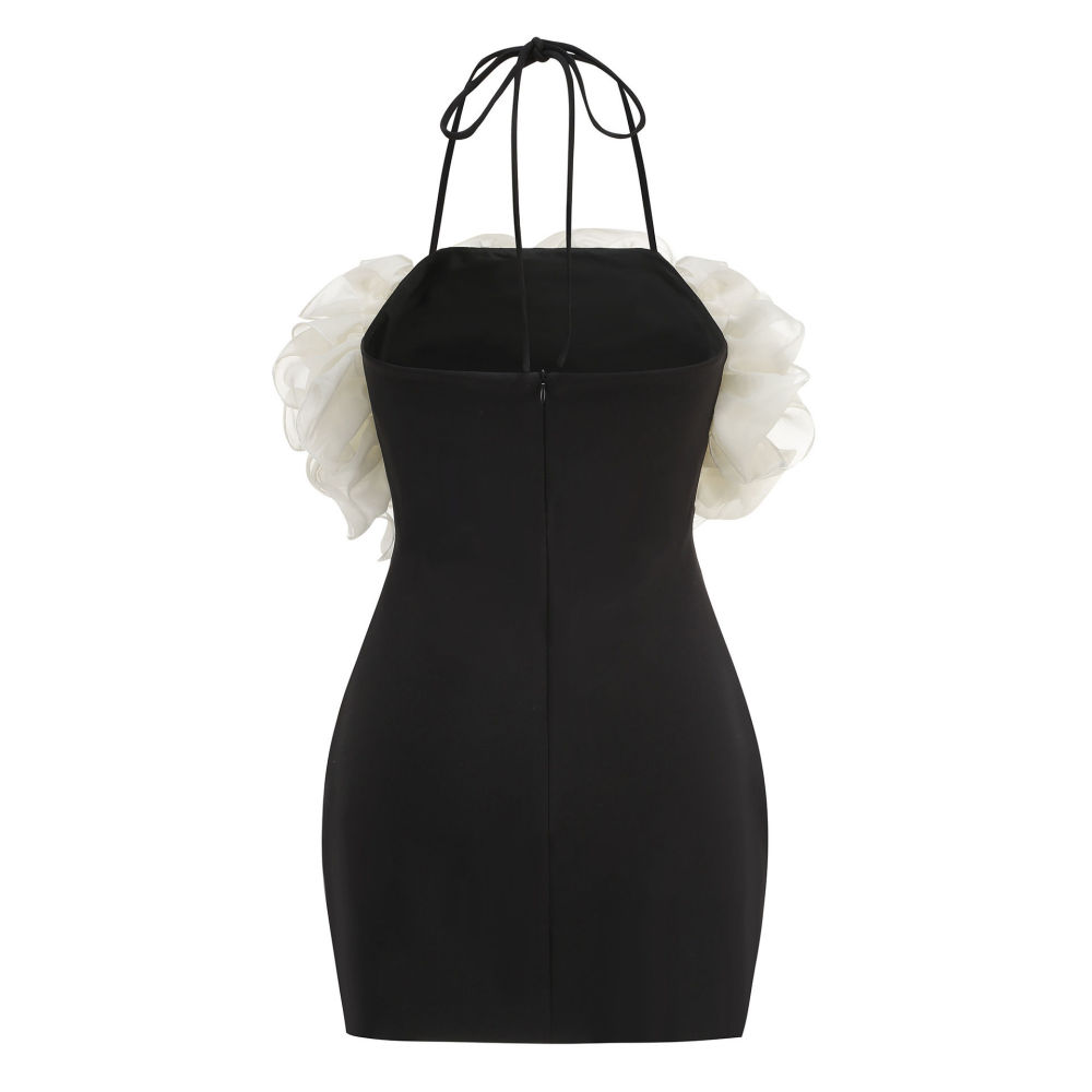 TWOTWINSTYLE Spliced Mesh Off Shoulde Tunic Elegant Dress