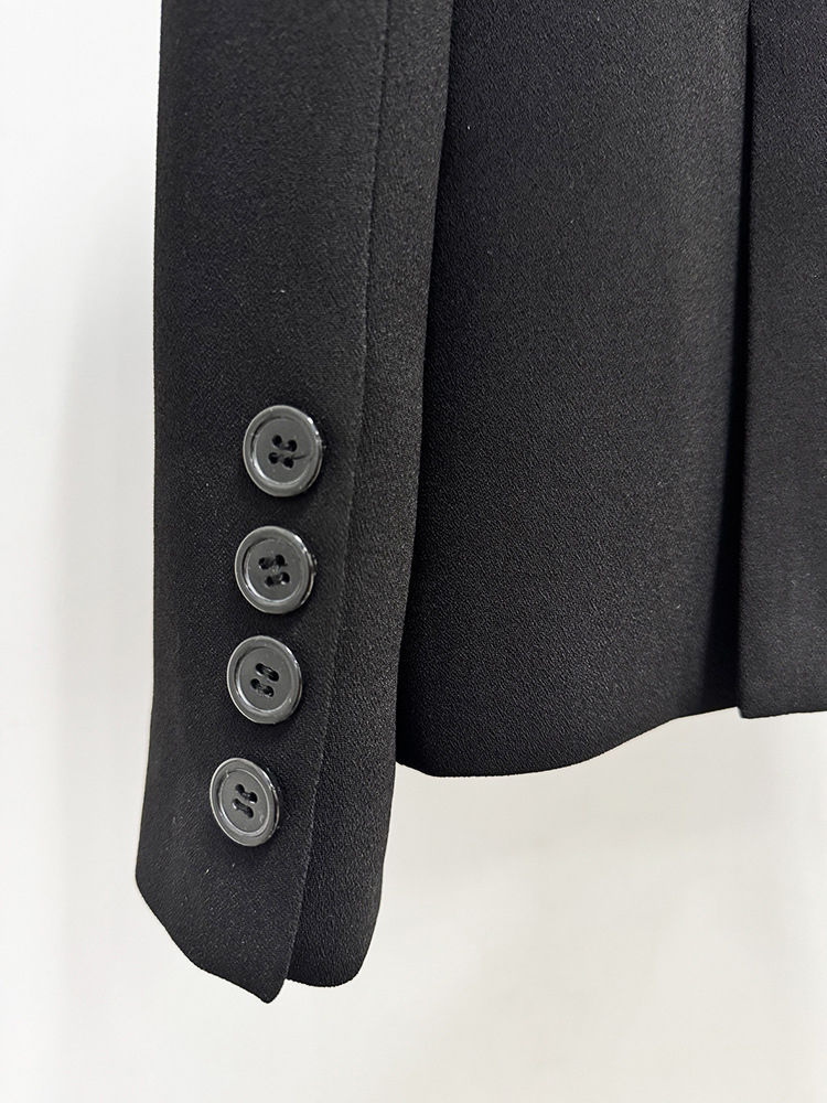 TWOTWINSTYLE Temperament Lapel Spliced Diamond High Waist Blazers