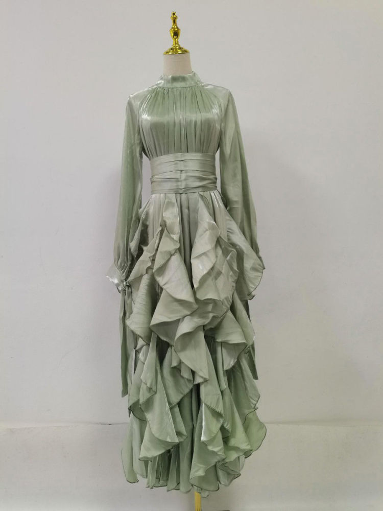 TWOTWINSTYLE Loose Patchwork Lace Up Designer Maxi Dress