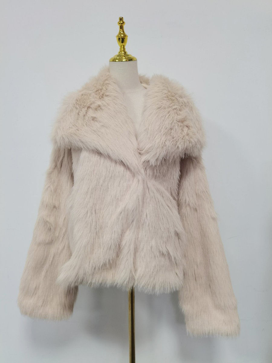 TWOTWINSTYLE Free Shipping Big Collar Fox Fur Grass Coat Plush Jacket