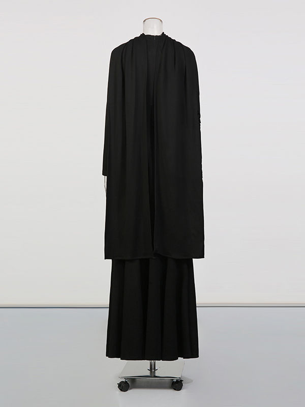 TWOTWINSTYLE Solid V-Neck High Waist Vintage Dress
