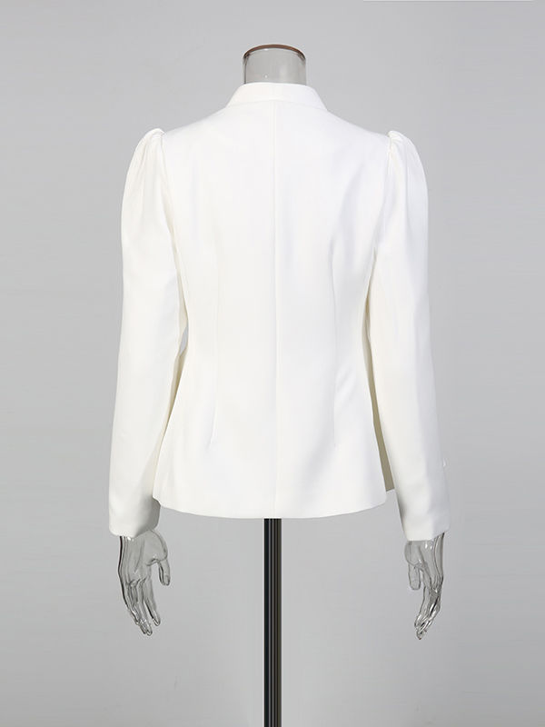 TWOTWINSTYLE Temperament Solid V-neck Spliced Buttons Two Piece Set