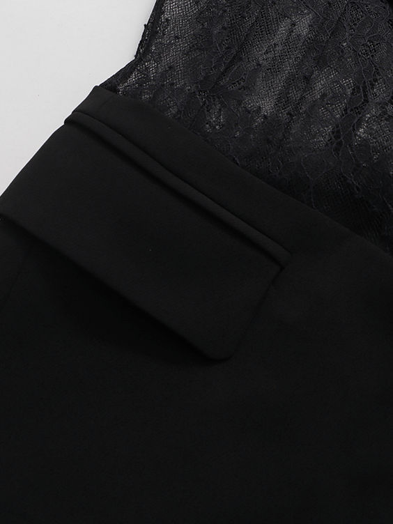 TWOTWINSTYLE Lapel Spliced Lace Temperament Blazers