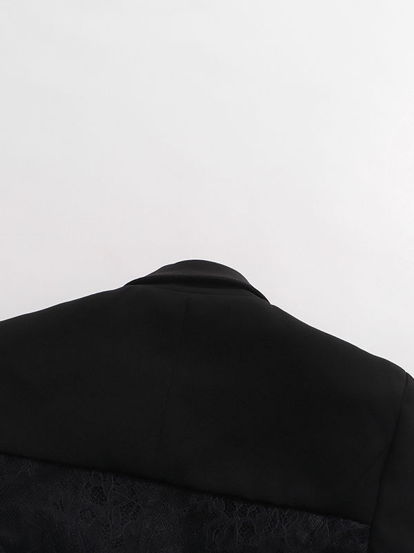 TWOTWINSTYLE Lapel Spliced Lace Temperament Blazers