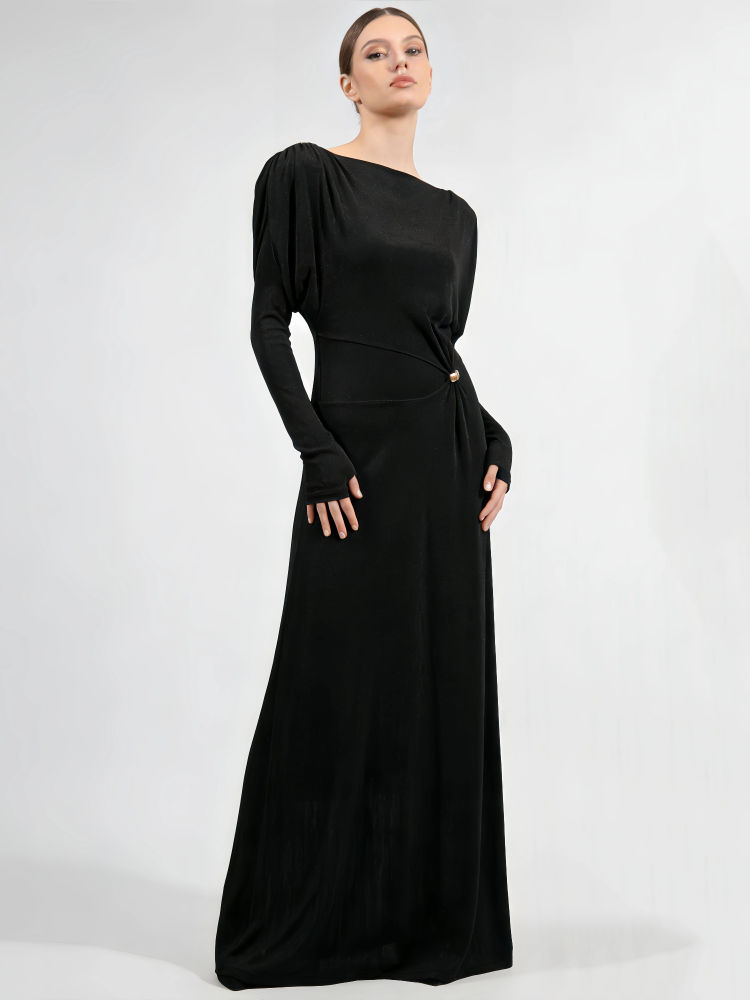 TWOTWINSTYLE Long Sleeve High Wist Minimalist Dress