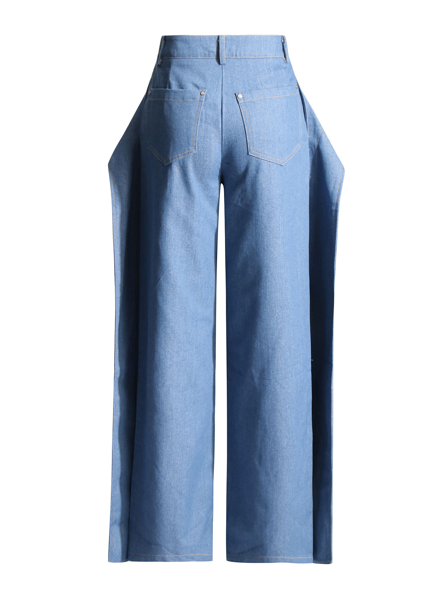 TWOTWINSTYLE Patchwork Pockets Loose Casual Jeans