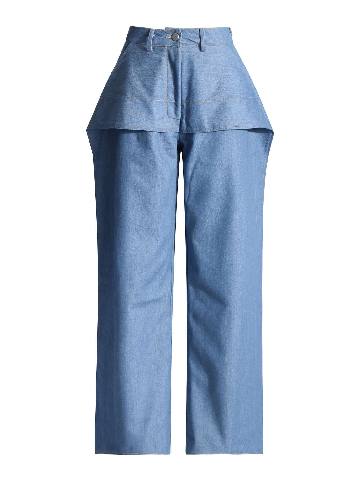 TWOTWINSTYLE Patchwork Pockets Loose Casual Jeans
