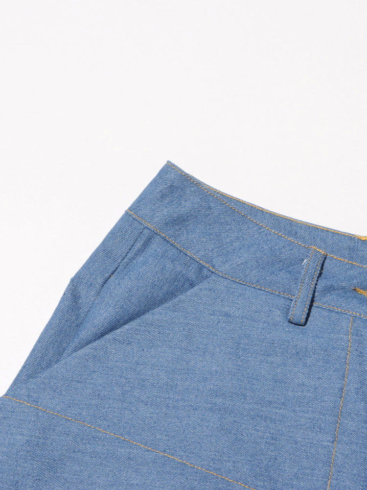 TWOTWINSTYLE Patchwork Pockets Loose Casual Jeans