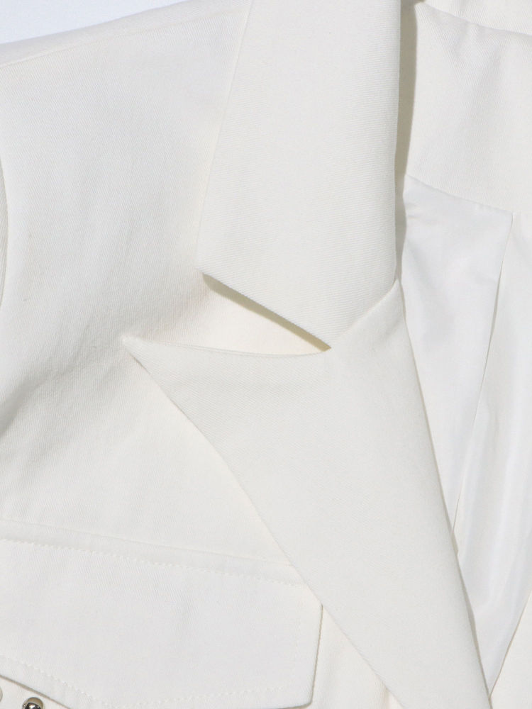 TWOTWINSTYLE Solid Lapel Spliced Rivet High Street Blazers