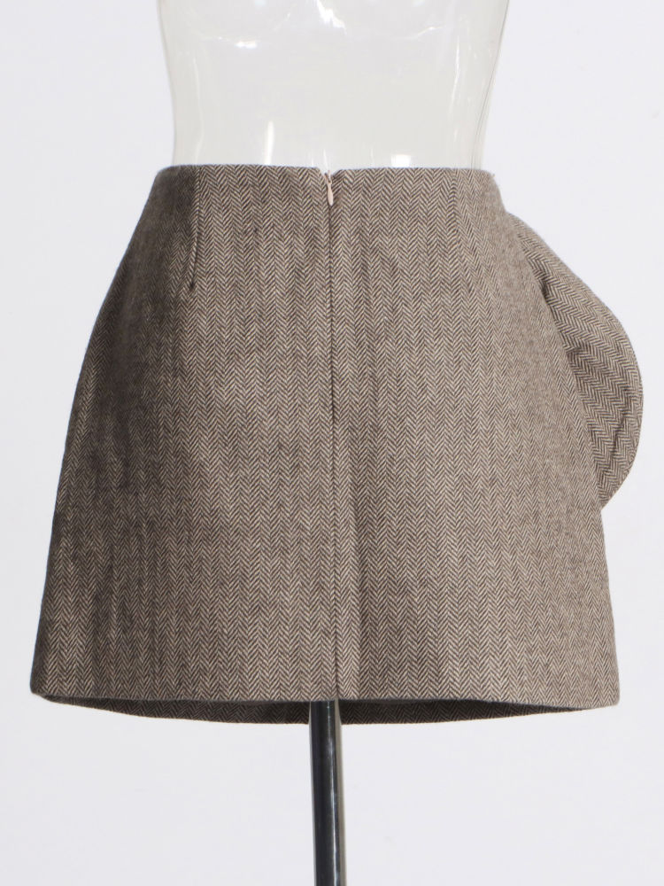 TWOTWINSTYLE Solid Patchwork Appliques Tunic Vintage Skirt