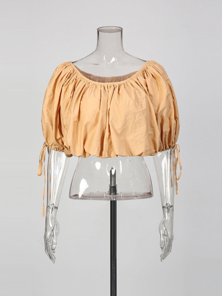 TWOTWINSTYLE Solid Round Neck Fashion Crop Top