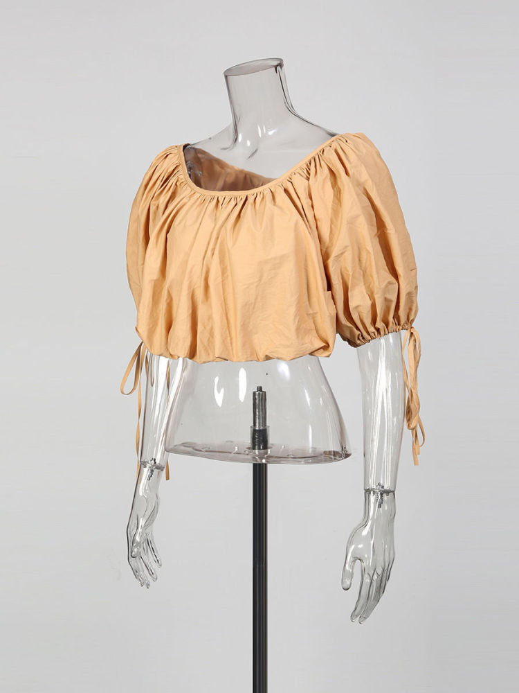 TWOTWINSTYLE Solid Round Neck Fashion Crop Top