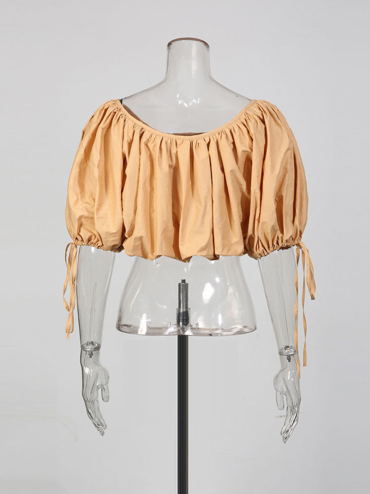 TWOTWINSTYLE Solid Round Neck Fashion Crop Top