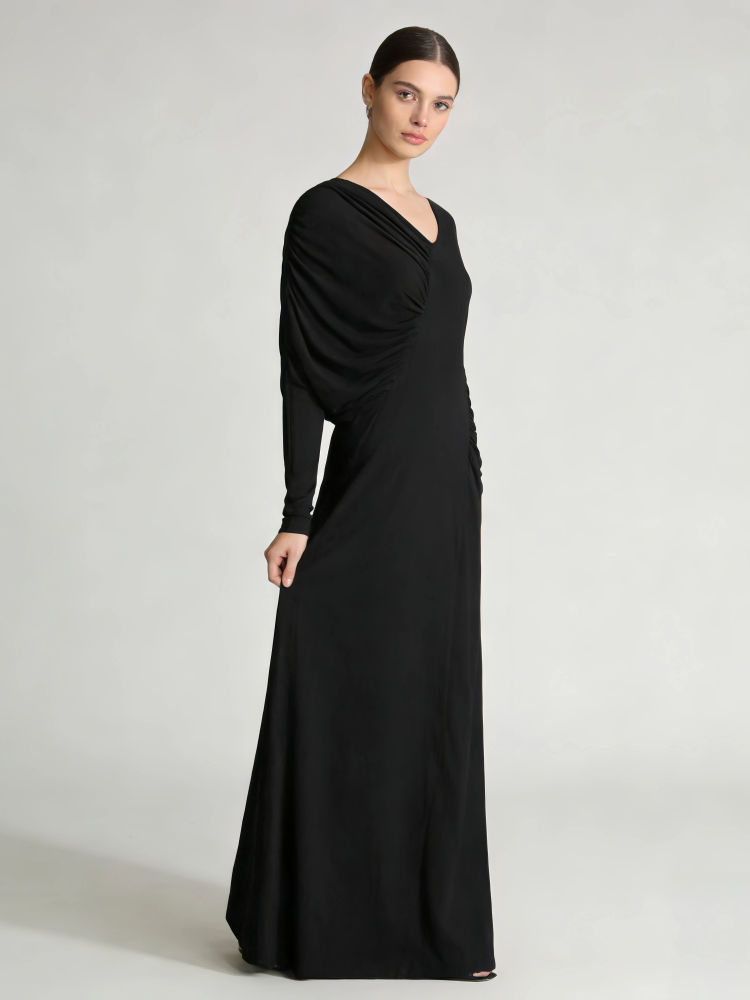 TWOTWINSTYLE V Neck High Waist Patchwork Ruched Chic Dress