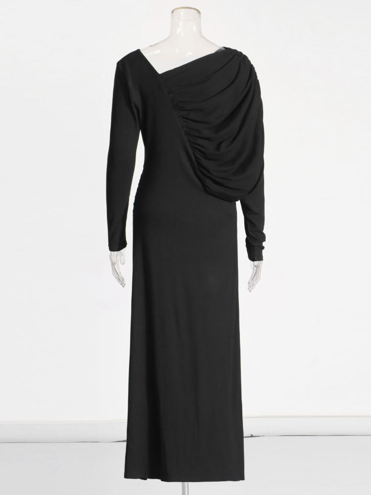 TWOTWINSTYLE V Neck High Waist Patchwork Ruched Chic Dress