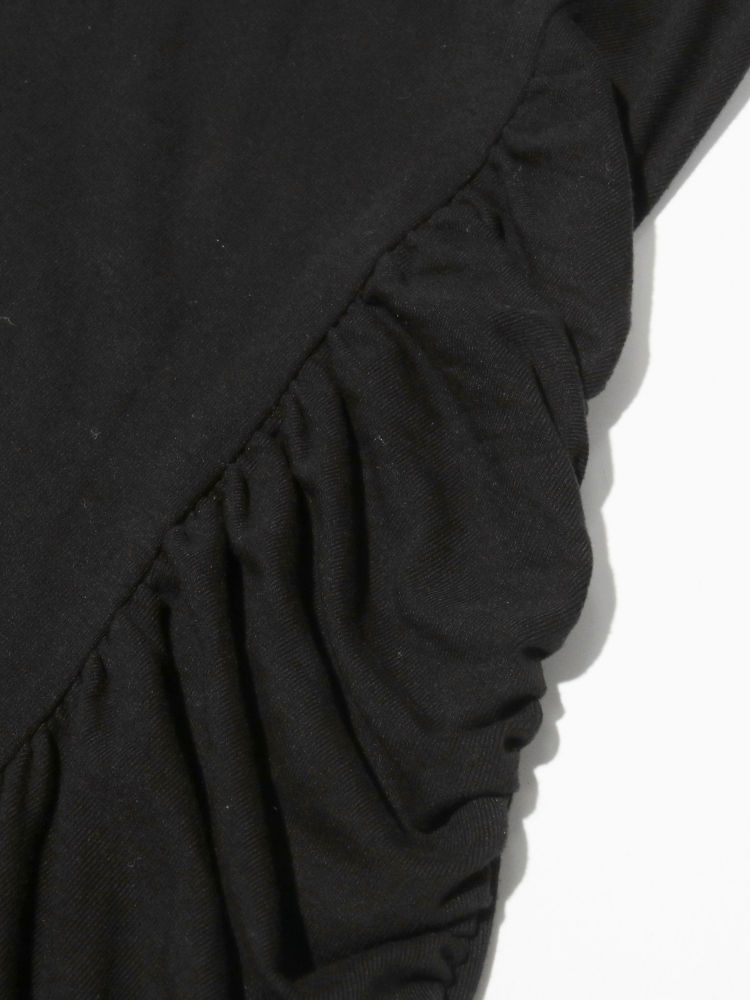 TWOTWINSTYLE V Neck High Waist Patchwork Ruched Chic Dress