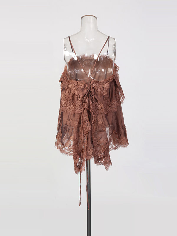 TWOTWINSTYLE Vintage Patchwork Lace Sleeveless Top