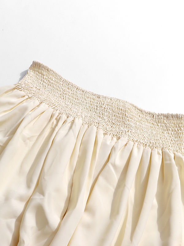 TWOTWINSTYLE Off Shoulder Split Pleated Shirt