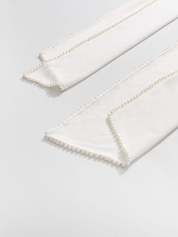 TWOTWINSTYLE Solid Sleeveless Spliced Pearl Mini Dress